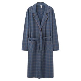 浪莎春秋季男士睡袍纯棉长袖系带浴袍睡衣宽松大码秋冬中长款晨袍