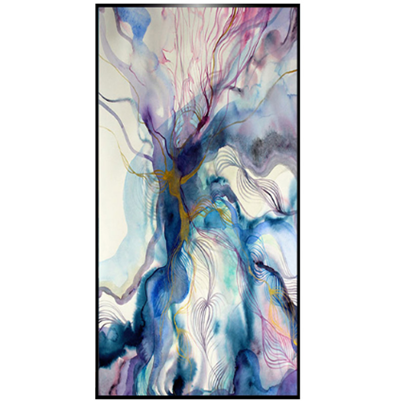 欧式风竖版墙上进门过道玄关画
