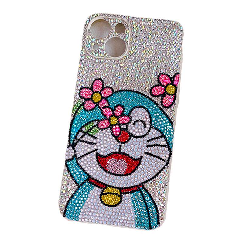 适用苹果14Promax手机壳满钻女款iPhone15Promax防摔全包13Promax镶钻奢华机器猫苹果12卡通网红11潮牌15plus