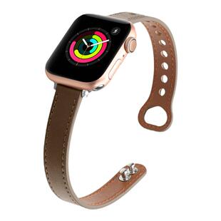 适用苹果iwatch10手表带ultra双钉款s9皮质小蛮腰s11腕带apple watch8/7/6新款男女生s5/4/se运动反扣替换带