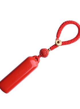 原矿朱砂平安无事牌吊坠男女款马年本命年护身符手机链钥匙扣挂件