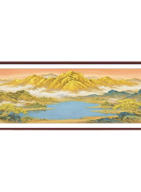 金山牧马鎏金浮雕山水画客厅沙发背景墙装饰画中式国画办公室挂画