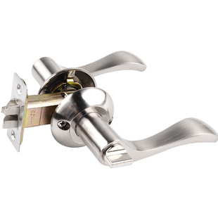 三杆式卫生间门锁无钥匙铝合金执手有钥匙厕所塑钢门通用左右孔