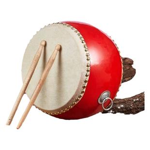 大鼓牛皮鼓乐器中国鼓红龙鼓舞蹈专用节奏演出鼓儿童扁鼓玩具堂鼓