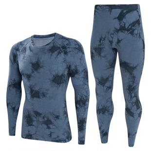 UTO向雪扎染保暖速干衣套装男女款秋冬户外专业滑雪登山打底套装