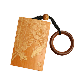 精品名家戚挺飞纯手工留青雕刻老玉竹文玩手牌竹雕手把件挂件竹牌