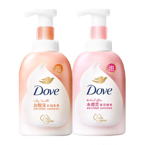 【下拉享补贴】多芬沐浴泡泡白桃400ml+樱花400ml