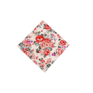 彩色印花餐巾纸红色花草款2层折叠纸婚庆餐厅外卖装饰纸20张33cm