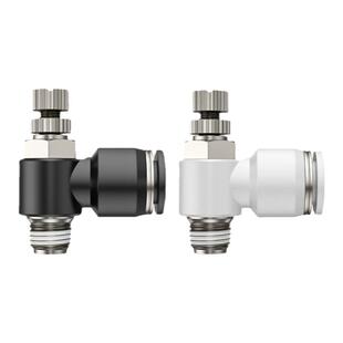 SL节流阀白色L型气缸调速接头控制阀黑色气动接头流量调节阀8-02