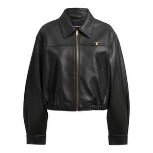 香港代购 coach蔻驰新款女士皮衣外套 HERITAGE C短款夹克 CDK53