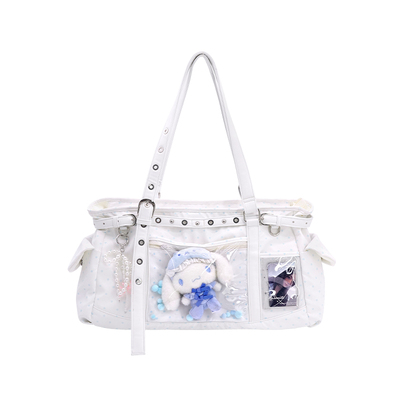 演唱会追星白色波点可藏灯牌痛包