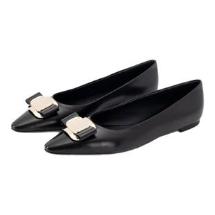 FERRAGAMO/菲拉格慕女士蝴蝶结单鞋平跟鞋银泰百货精品301574