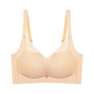 肤色聚拢蕾丝无钢圈文胸女上薄下厚调整型胸罩小胸