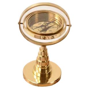 进口英伦黄铜复古做旧加勒比海盗指南针罗盘书房办公室桌面摆设