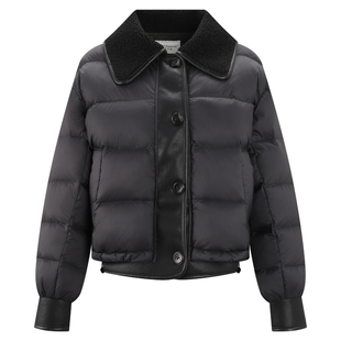 库恩玛维小香风短款羽绒服女装2024年冬季新款保暖舒适白鸭绒外套