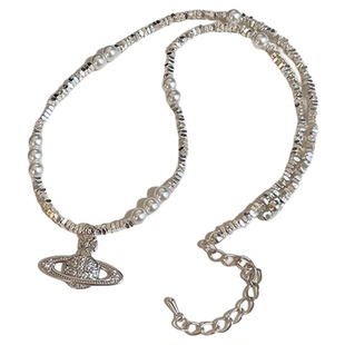 西太后土星碎银子珍珠项链女轻奢高级感锁骨链小众精致气质配饰品