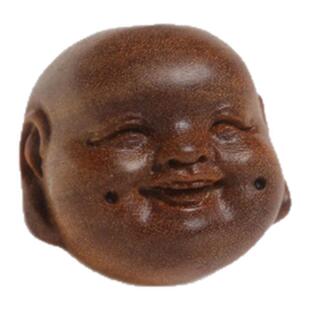 老山檀香横纹黑肉弥勒佛佛公笑口常开配件单珠散卖百搭文玩手串