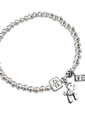 纯银S925马上发财手链女