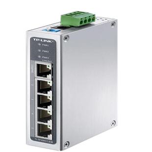 普联TP-LINK TL-SF1005工业级交换机5口百兆网络轨道导轨式电箱安装DC宽电压12V供电24V耐高温低温防尘抗干扰