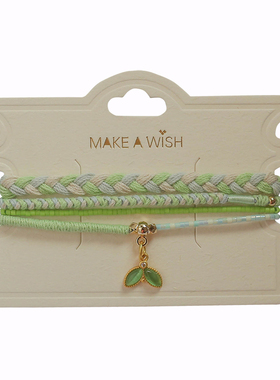 桃花粉中式古风手工编织手绳