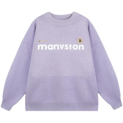 MANYSTON美式高街圆领毛衣外套男