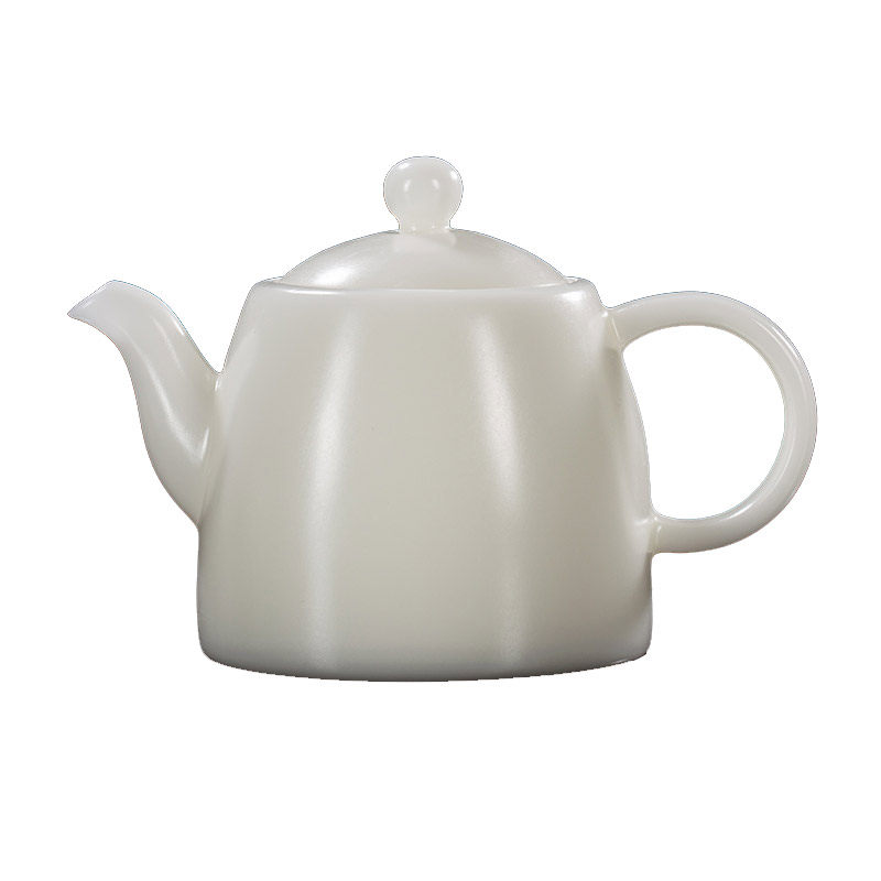 古垚陈清宜手工德化白瓷茶壶井栏