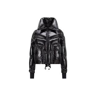 Moncler/盟可睐FW23翻领拉链长袖短款羽绒服外套 女款 黑色