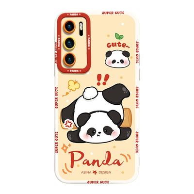 调皮小熊猫适用华为P40手机壳新款P60液态硅胶p50pro保护套可爱p30por新年红全包防摔高级感软p40pro女款创意