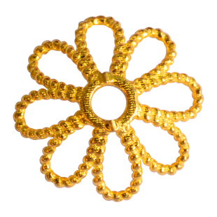 纯18k金花托隔片小配件宫廷古法金diy配饰手工金手串手链隔珠首饰