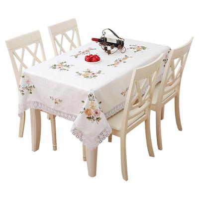 手工丝带绣花台布布轻奢餐桌布