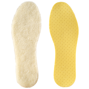 足力健羊毛乳胶保暖鞋垫女士新款冬季加绒加厚男软底舒适毛绒防寒