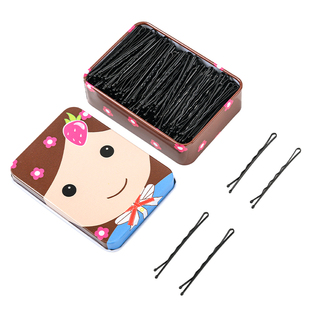 黑色一字夹发夹小黑夹子头饰发卡碎发边夹波浪钢夹女固定头发卡子