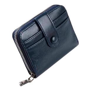 真皮质感复古多卡位卡包零钱包拉链卡套男女款硬币包大容量收纳包