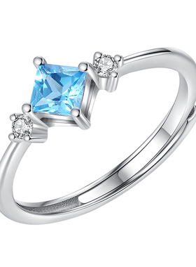 公主荣耀小众设计月光石纯银戒指