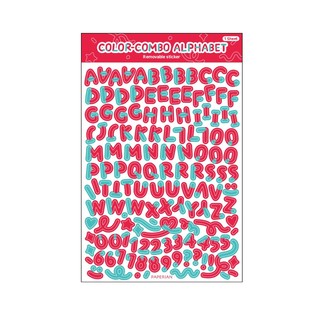 韩国paperian英文字母数字3D彩色无痕贴纸手账相片小咕卡装饰素材