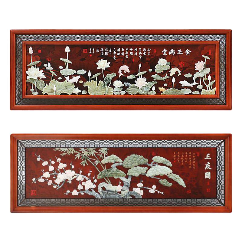 挂件中式风玉雕沙发现代装饰画