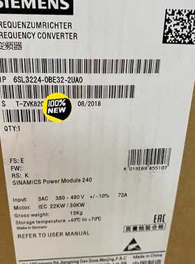 【询价】6SL3224-0BE32-2UA0G120功率模块PM适用