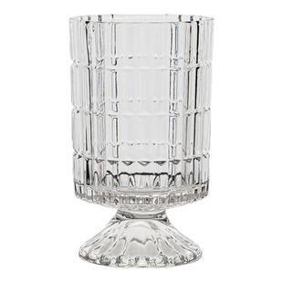 小花瓶摆件客厅插花复古水晶法式高级感玻璃水养玫瑰餐桌装饰摆件