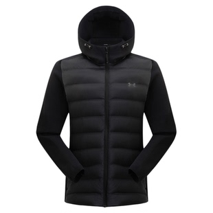 安德玛UA官方700蓬连帽鹅绒服冬季防泼水防风运动休闲男士羽绒服