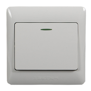 上海松日开关插座新S2000系列一位双控荧光开关一开双控单联双控