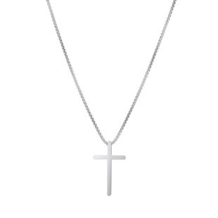 极简十字架吊坠钛钢项链男生长款毛衣链男款轻奢小众秋冬配饰女款