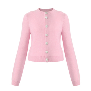 AMAS{专柜哥家}商场同款百搭圆领水晶纽扣长袖针织开衫女148050