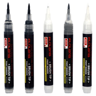 日式费洛朗哑光黑软头补漆笔防水不掉色耐高温标记笔磨砂黑五金塑料阳极修复消光补色笔哑白亚灰哑黑油漆笔