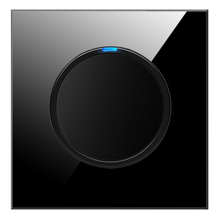 森尔86墙壁暗装LED轻点开关插座黑色钢化玻璃面板一开双控五孔USB