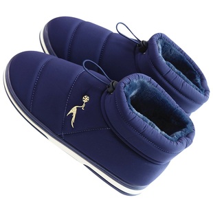 全包跟冬季男士棉拖鞋厚底保暖加厚有带后跟大码高帮包跟毛绒拖鞋