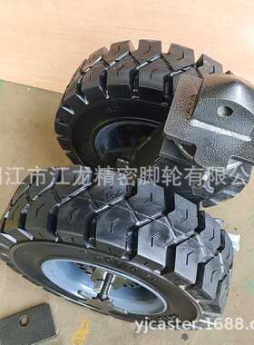 16寸22寸超重集装箱脚轮江龙运输移动万向脚轮5吨9吨实心橡胶脚轮