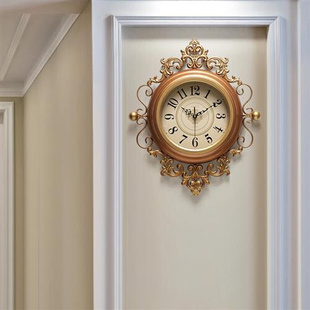 挂钟时尚 客厅装 潮流时钟欧式 美式 饰挂表创意家用复古艺术个性 钟表