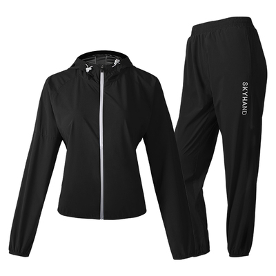 SKYHAND暴汗服套装女四面弹发汗服男防风服运动健身拳击训练套装
