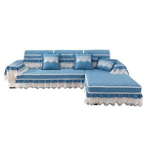 欧式高档四季通用沙发垫布艺纯色防滑皮沙发套罩盖布贵妃全包定做