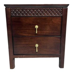 新中式实木床头柜乌金轻奢简约现代床边床边柜家用卧室储物柜收纳